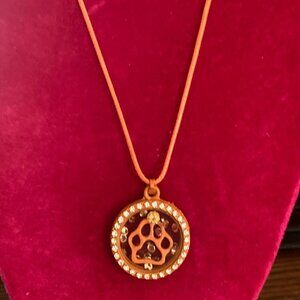 Orange Dog Paw Necklace
